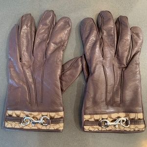 Coach Brown Leather Driving Gloves